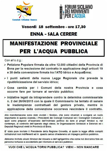 comitati cittadini assemblea acqua