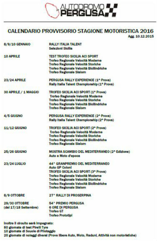 pergusa calendario 2016