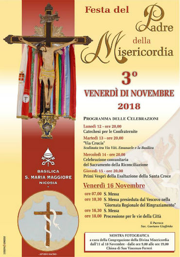 Nicosia: mostra e festa del Padre della Misericordia