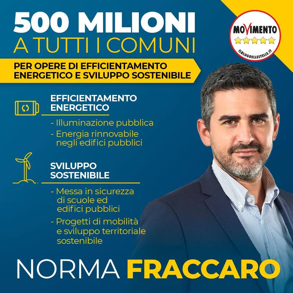 Trentacoste (M5S): 500 milioni ai comuni italiani con la Norma Fraccaro, a Enna 130mila euro