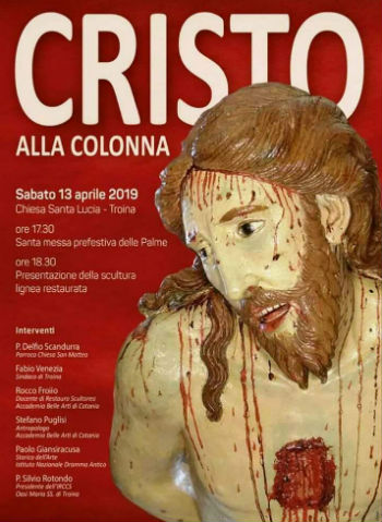 Troina, restaurata la statua lignea del “Cristo alla colonna”