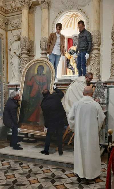 Aidone: la statua di san Filippo apostolo celata, ritornerà visibile ad agosto