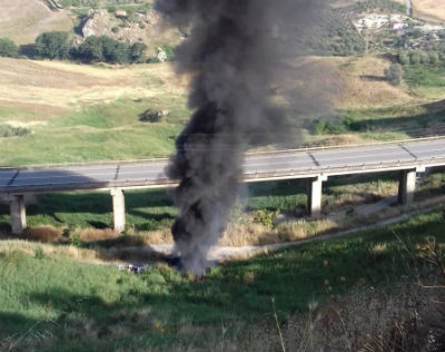 Valguarnera: nube tossica in contrada Pirrera