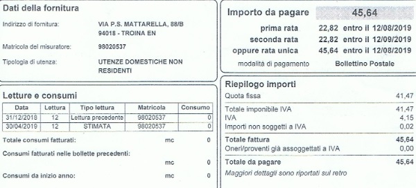 Troina, non consumi acqua, ma la quota fissa la paghi