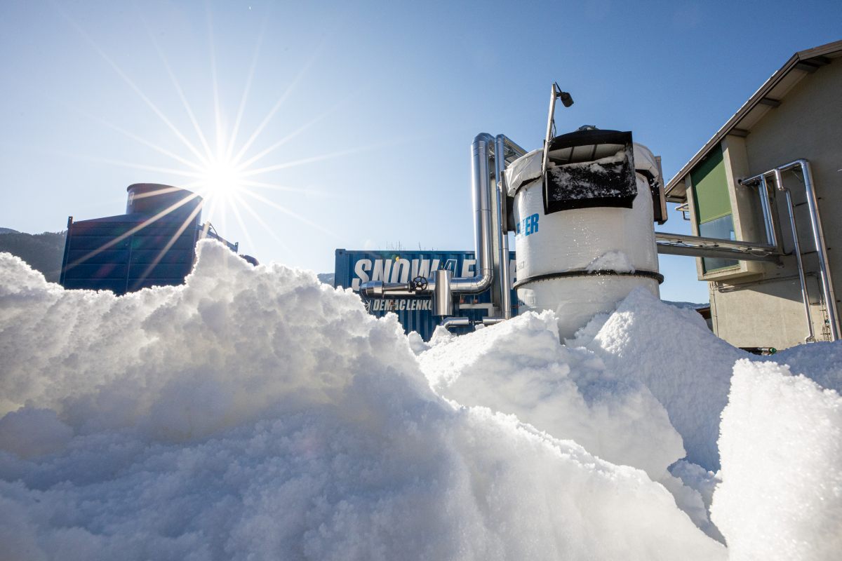 IN TRENTINO NEVE ECOLOGICA PRODOTTA CON GLI SCARTI DEL LEGNO