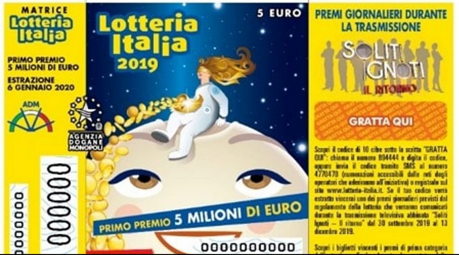 LOTTERIA ITALIA, VINTO A TORINO IL 1^ PREMIO DA 5 MLN