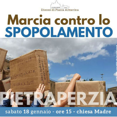 Spopolamento, marcia diocesana a Pietraperzia