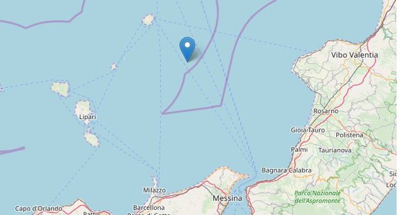 Terremoto di magnitudo 3.7 al largo delle Isole Eolie