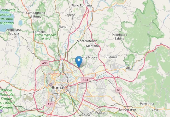 Scossa di terremoto di magnitudo 3.3 in provincia di Roma
