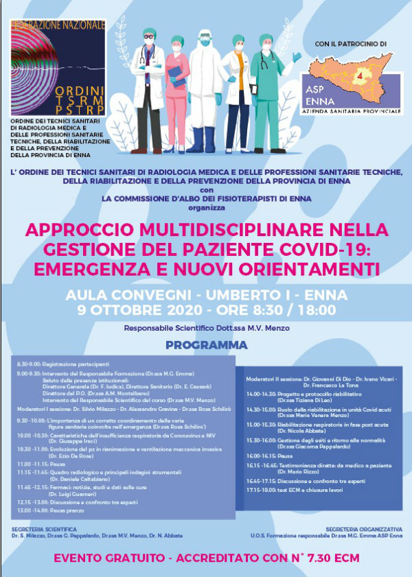 Asp Enna. Approccio multidisciplinare gestione del paziente Covid-19: emergenza e nuovi orientamenti