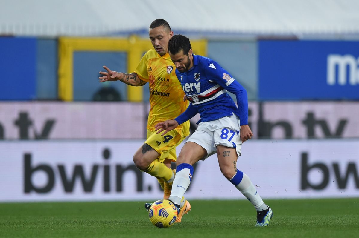 Samp-Cagliari finisce pari, Nainggolan sigla il 2-2 al 96′