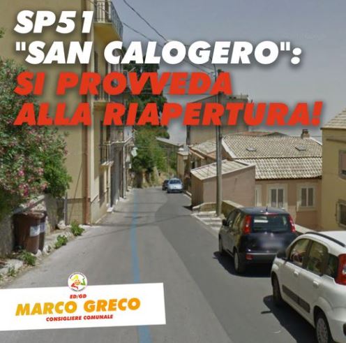 SP51 “San Calogero”: depositata interrogazione consiliare sui ritardi dell’inizio dei lavori