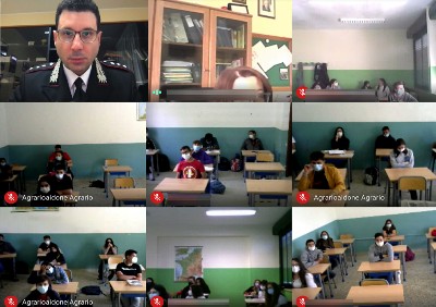 Video-lezione dei Carabinieri con studenti Istituto Professionale di Aidone e Istituto Professionale di Valguarnera