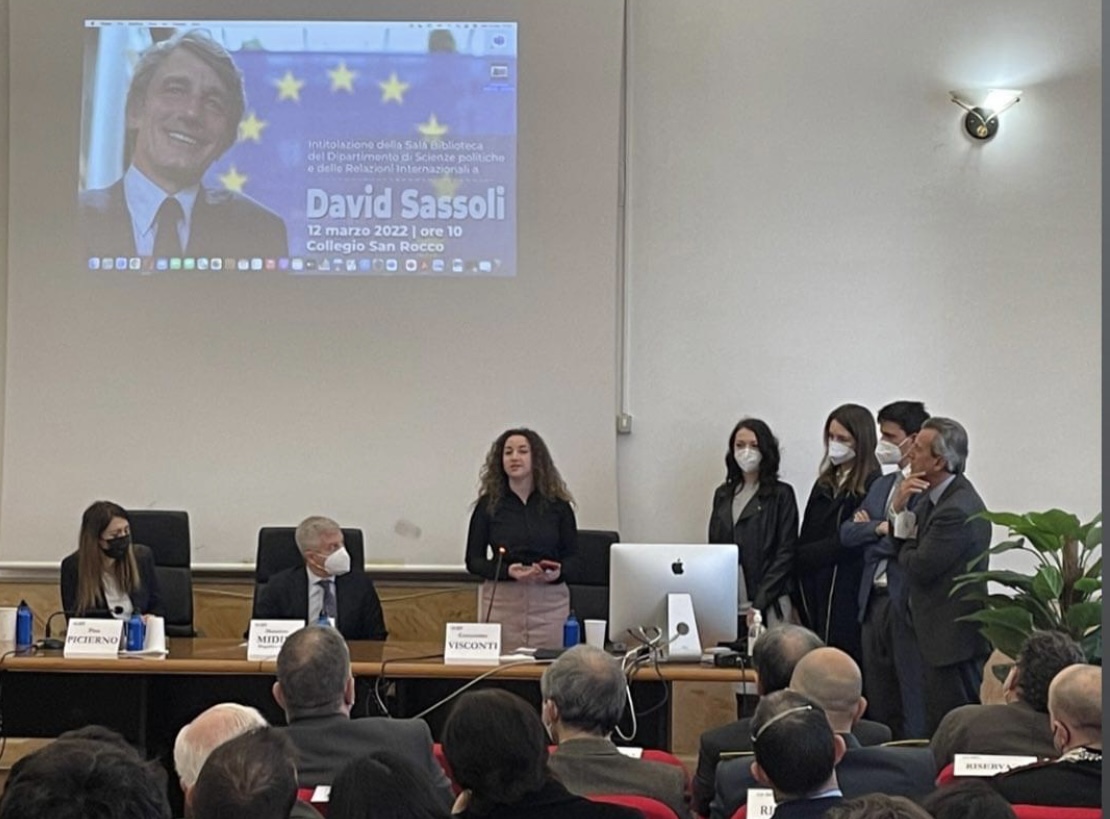 Università Palermo intitola a Sassoli sala biblioteca Scienze politiche