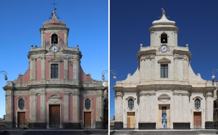 Piazza Duomo di Centuripe presentazione restauro prospetti esterni chiesa dell’Immacolata Concezione (Chiesa Madre) e chiesa del SS. Sacramento