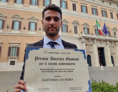 Aidone. Premio America Giovani a Gaetano Calcagno. E’ fra i 1000 giovani talenti italiani universitari meritevoli