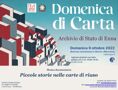 Archivio di Stato di Enna apertura mostra documentaria: “Piccole storie nelle carte di riuso”