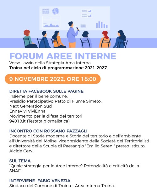 Iniziano con Rossano Pazzagli, oggi, il ciclo di incontri di approfondimento su Area Interna Troina