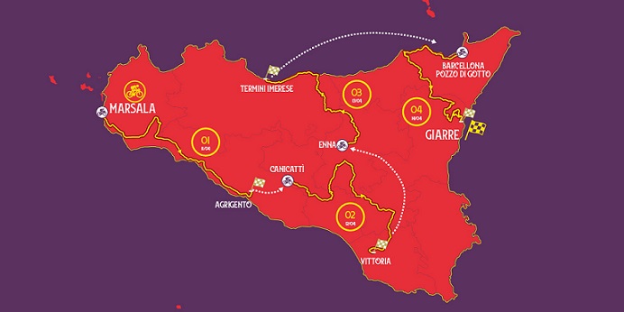 Ciclismo. Tappa Enna – Termini Imerese (Leonforte, Sperlinga) del “Giro di Sicilia 2023” il 13 aprile