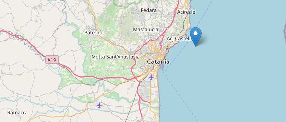 Terremoto ML 4.4 del 21-04-2023 ore 14:06:23 in zona: Costa Catanese (Catania), avvertito anche ad Enna