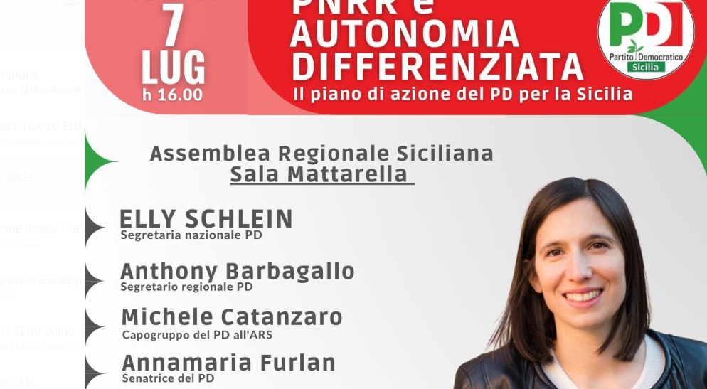 Autonomia differenziata a Pnrr, incontro a Enna con segretaria Pd Elly Schlein