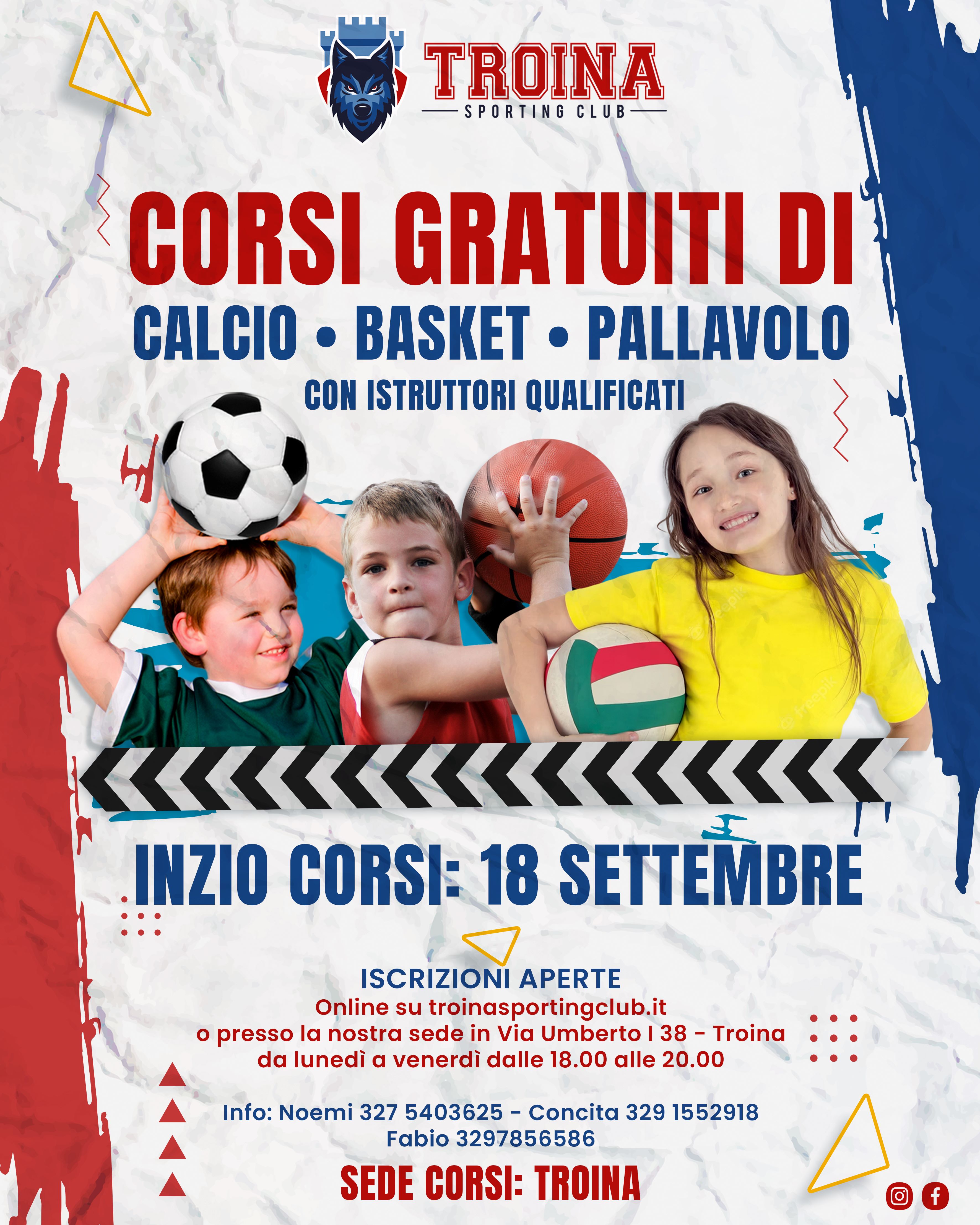 TROINA SPORTING CLUB, ISCRIZIONI GRATUITE APERTE PER GLI SPORT DI SQUADRA