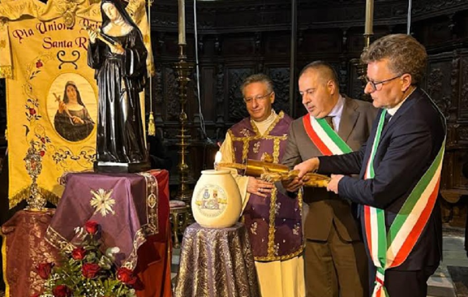 Santa Rita, Fiaccola della pace accesa a Enna