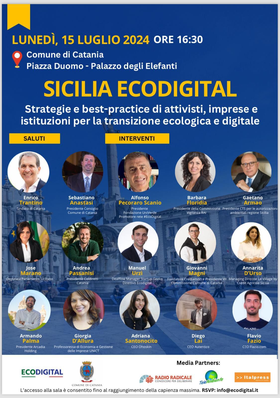 Pecoraro Scanio: “Sicilia EcoDigital è risposta a siccità e crisi climatica”. Marano: “Porterò sfida EcoDigital in Parlamento Siciliano”