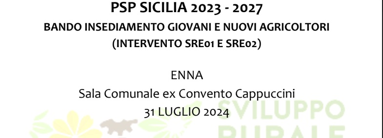 Agricoltura, incontro a Enna sugli aiuti a fondo perduto
