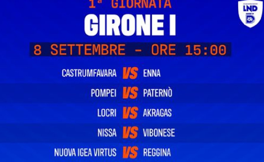 Serie D, ecco il calendario, esordio a Favara per l’Enna