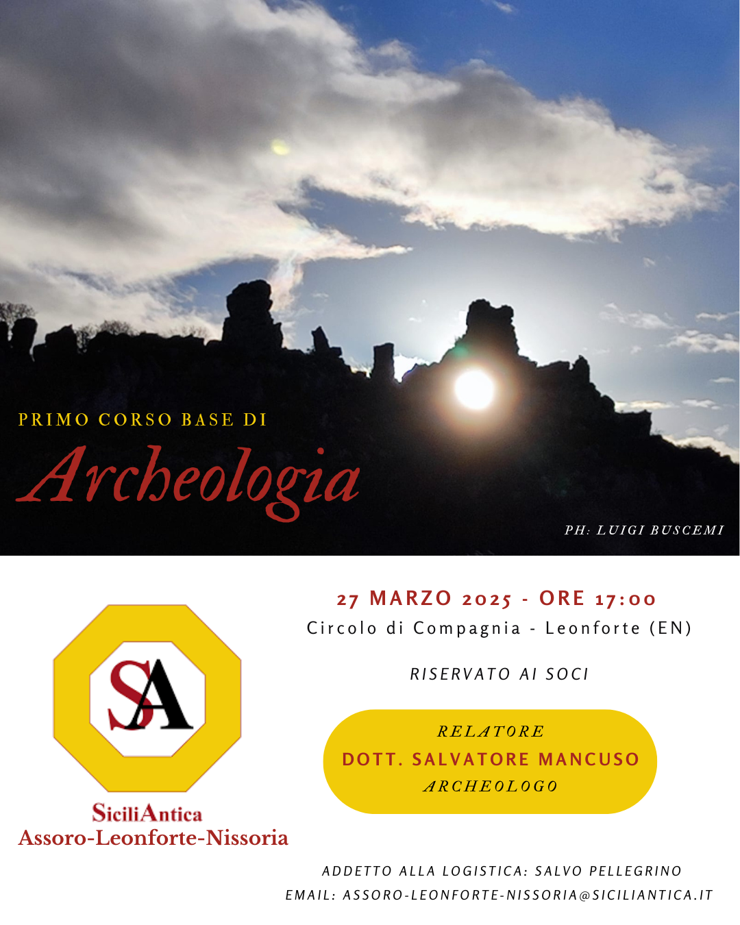 SiciliAntica organizza il 1° Corso base di Archeologia a Leonforte