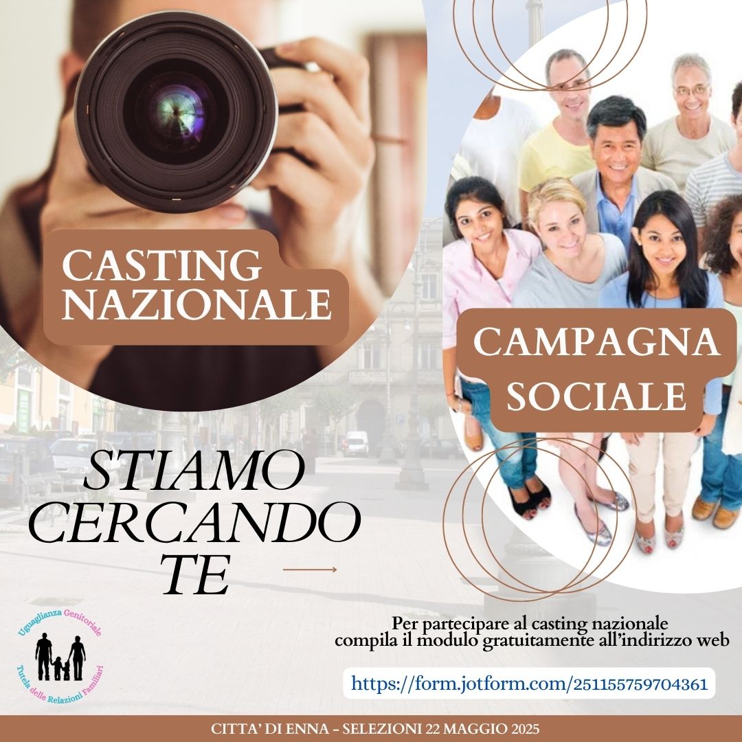 Casting Nazionale dello spot televisivo “Genitori uniti per i Figli”