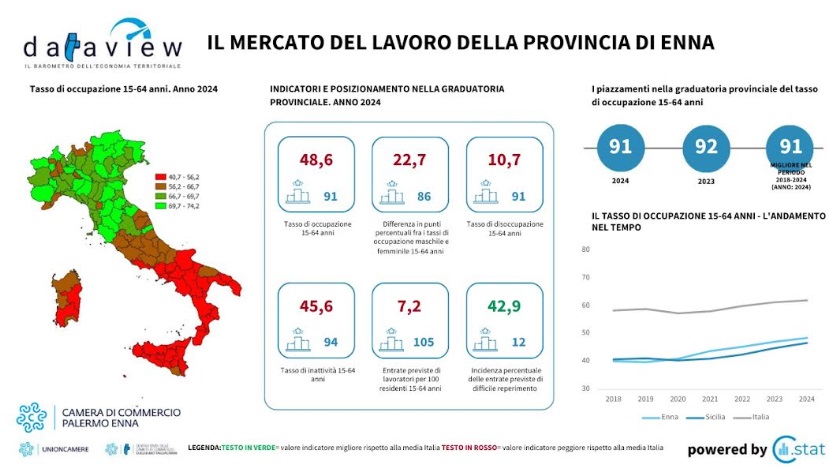 Occupazione, metà degli ennesi non cerca lavoro
