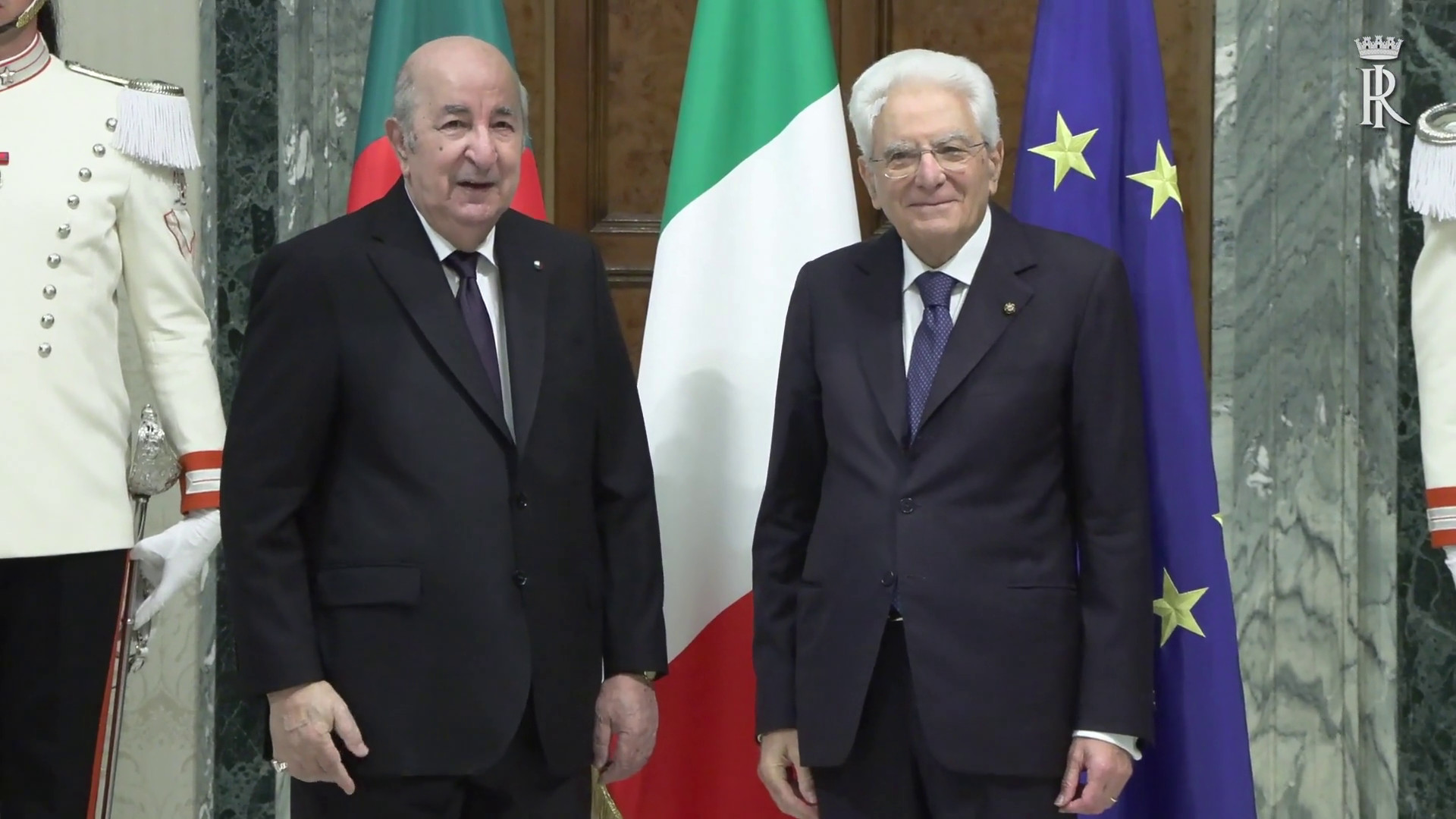 Mattarella riceve al Quirinale il presidente dell’Algeria Tebboune